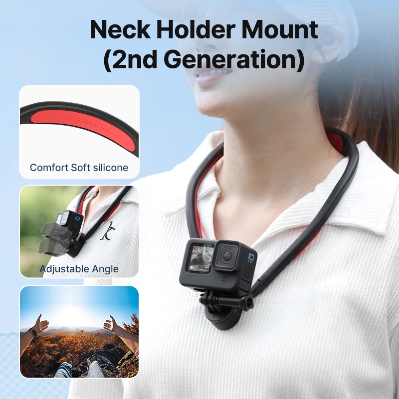 Ulanzi Go-Quick II Magnetic Silicone Neck Holder Mount For GoPro Hero 11 10 9 8 7 6 5 Insta360 DJI Osmo Action Camera Accessorie