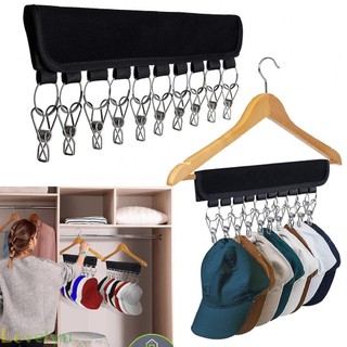 ⭐24h shiping ⭐cap organizer hanger 10 stainless steel clips baseball cap holder rack for hats