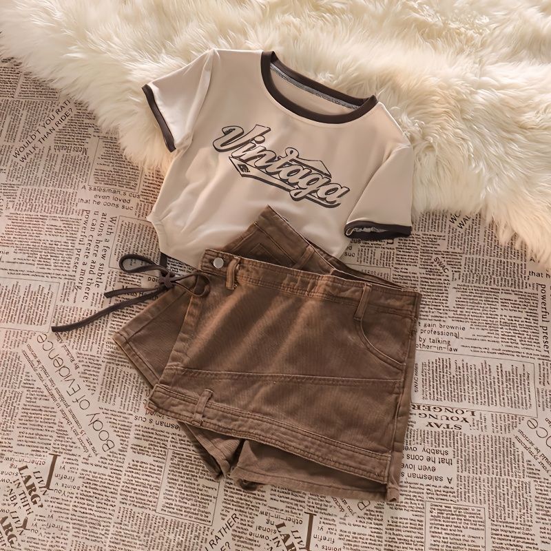 Áo Thun Cotton Ngắn Tay Màu Sắc Trơn Cột Dây Thời Trang Mùa Hè Cho Bé Gái
