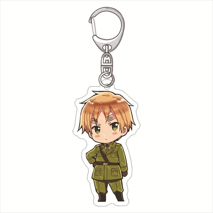 Hetalia Axis Powers Mặt dây chuyền móc khóa acrylic Wang Yao Vargas Jones Bonofova