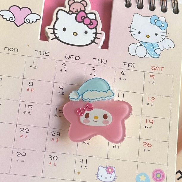 Sanrio Kẹp Tóc Nhựa acrylic Hình Hello Kitty / Trái Tim Dễ Thương Cho Nữ Thời Trang