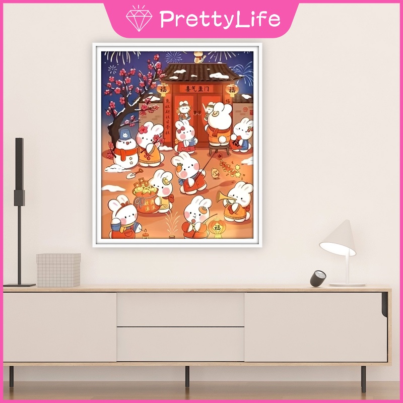Bộ Tranh Đính Đá 5d Tự Làm Kích Thước 30x40cm Họa Tiết Cây Thông Giáng Sinh / Năm Mới Dùng Trang Trí Nhà Cửa