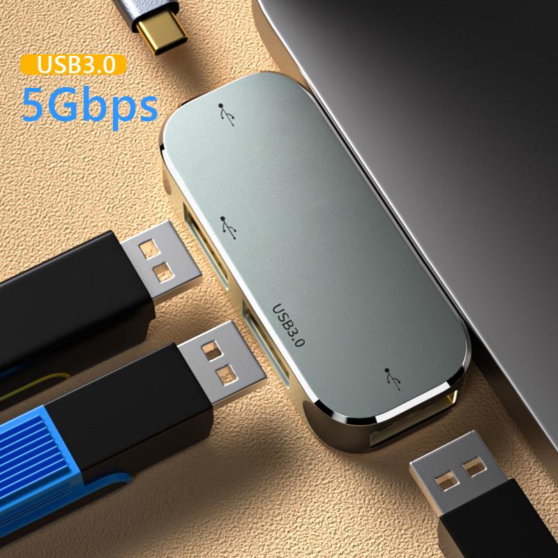 Type-c hub đến 3.55mm pd100w usb3.0 / usb2.0 / usb3.1 hdmi-tương thích extender