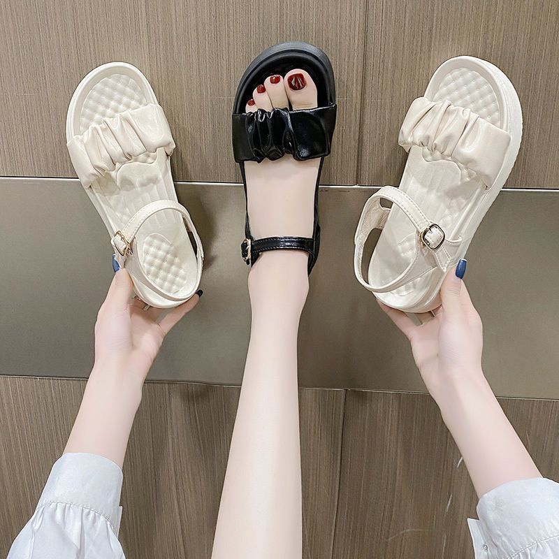 Dép Sandal Đế Phẳng Dày Dặn Thoải Mái Phong Cách Thời Trang Mùa Hè Mới Dành Cho Nữ lzf0802