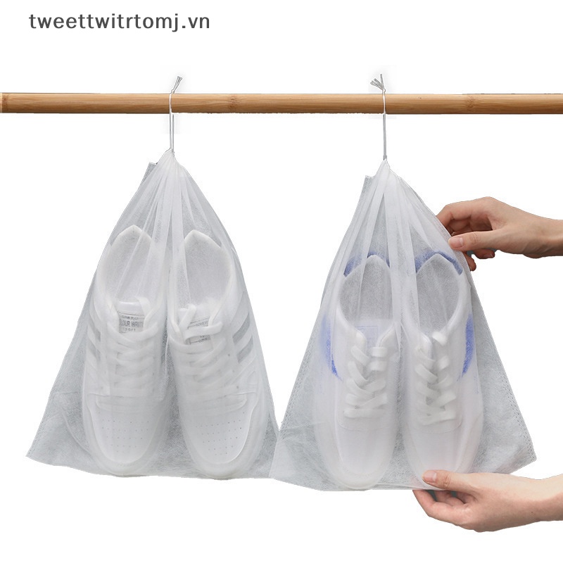 Tomj 5 cái túi bảo quản giày túi dây kéo bụi và màu vàng túi đựng giày có thể tái sử dụng du lịch ngoài trời túi xách tay vn