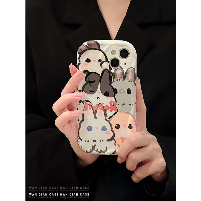 Thích hợp cho iphone 11 12 pro max x xr xs max se 8 plus iphone 13 pro max iphone 14 pro max five rabbits ốp lưng điện thoại lovely healing