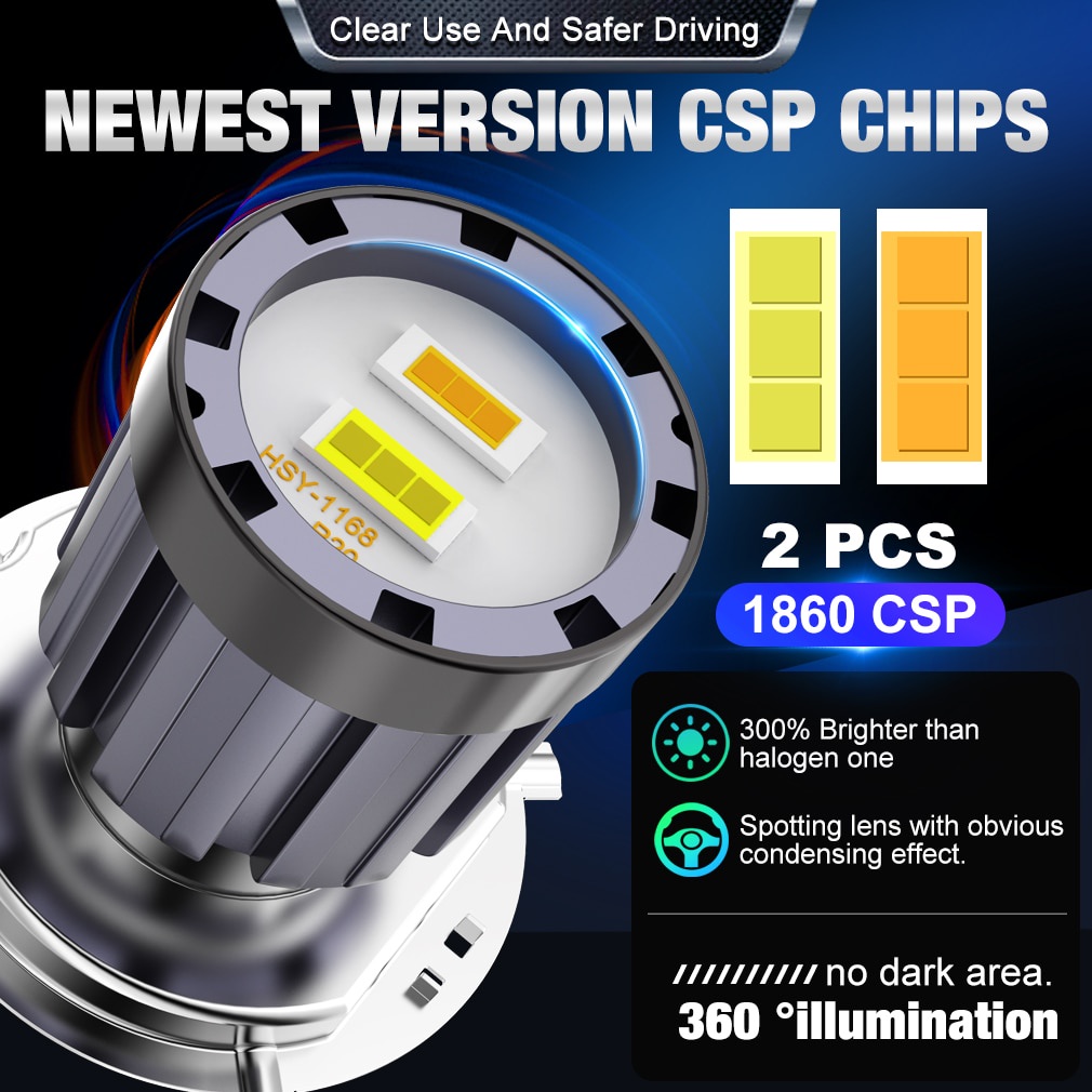 Đèn Pha Siêu Sáng h4 h6 ba20d ac dc12v-80v 8000lm Hai Màu Chất Lượng Cao Dành Cho Xe Máy