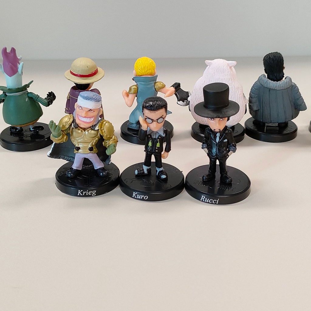 12 cái / bộ anime one piece action figures luffy zoro buggy crocodile franky chopper búp bê pvc bộ sưu tập mô hình đồ chơi cho trẻ em