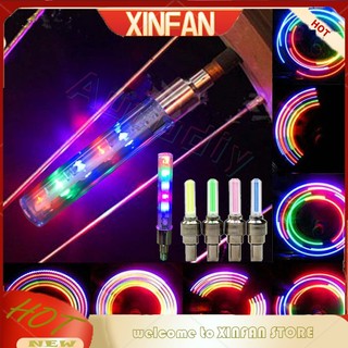 Xinfan (1 cái có pin) van led gắn đèn xe ô tô bánh xe ô tô đèn led phát sáng trang trí bánh xe độc đáo thích hợp cho ô tô / xe đạp / xe máy