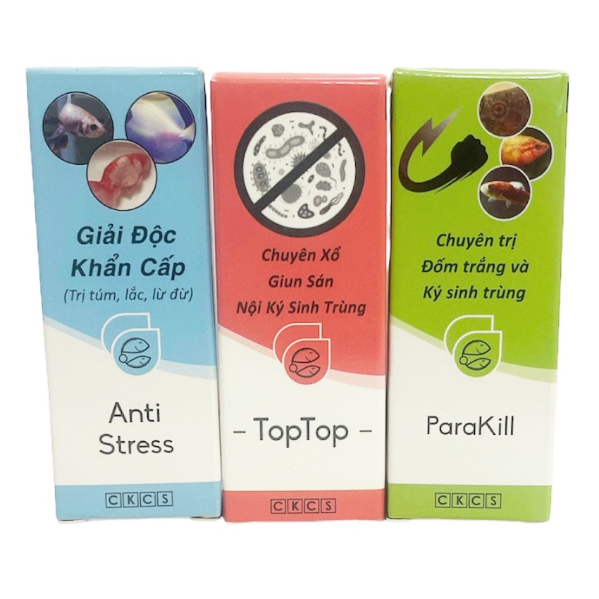 Anti Stress Cá | Giải độc khẩn cấp, túm lắc, nấm, căng thẳng và phòng cho cá cảnh