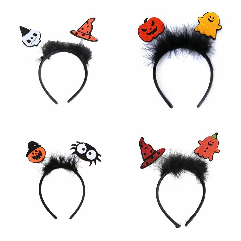 Shanrong Băng Đô Cài Tóc Hóa Trang halloween Hình Mũ Phù Thủy Phối Lông Vũ Vui Nhộn Cho Bé Gái