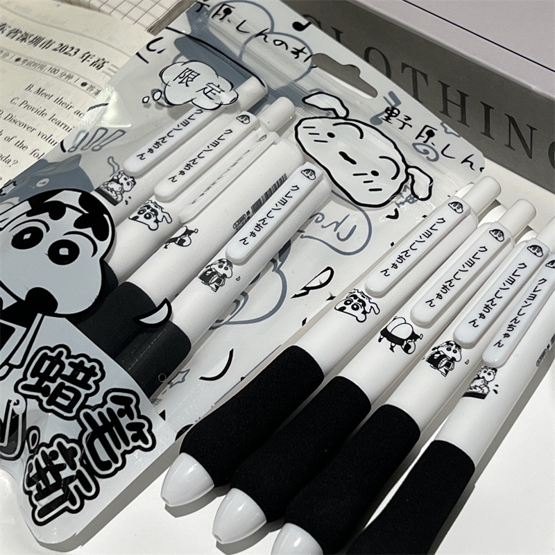 Ere1 4 cái sanrio pochacco crayon shin-chan bấm bút bi phim hoạt hình bút gel dễ thương văn phòng phẩm cho học sinh st