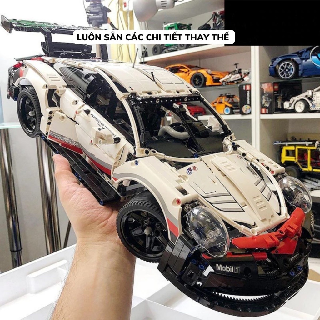 Mô hình lắp ráp siêu xe technic Posche 911 RSR 42096 tỷ Lệ 1:10 1610 chi tiết mảnh ghép cung cấp và bảo hành bởi PocToys