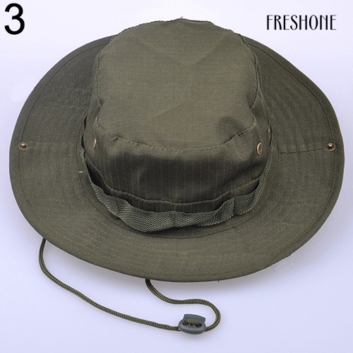 Unisex woodland fishing hiking travel sun-proof camo boonie hat cap