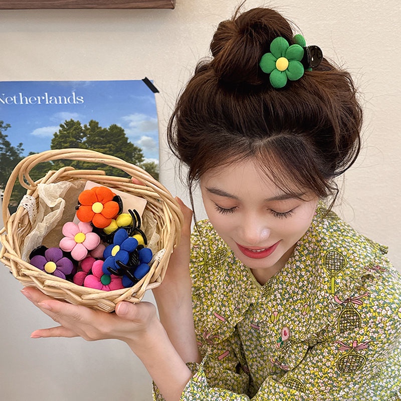 Kẹp Tóc Đuôi Ngựa Cao Hình Hoa Tươi Tắn Mùa Hè 2023