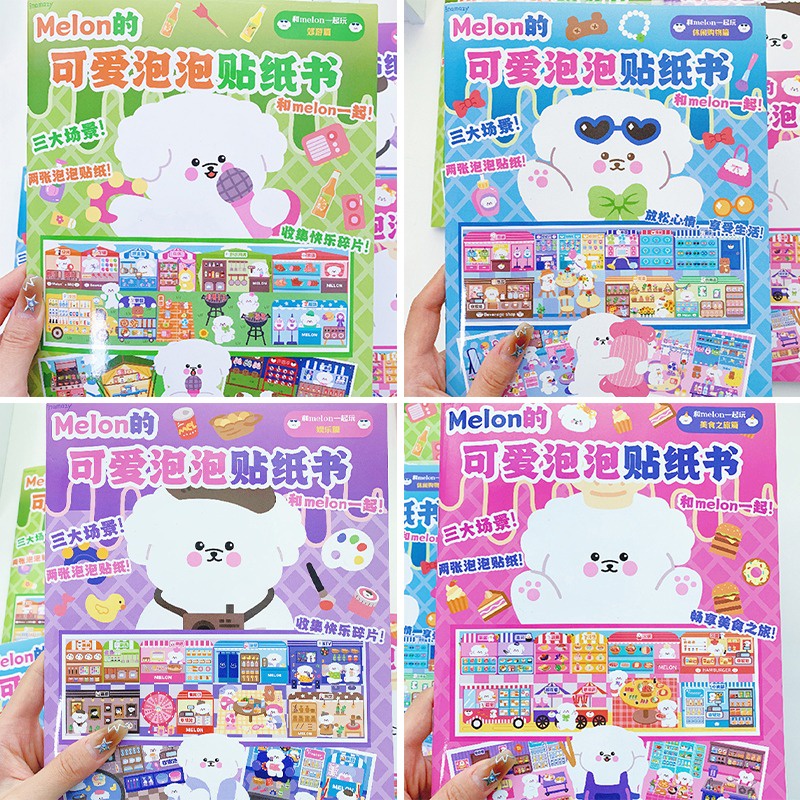 Sổ Sticker hơn 300 miếng dán, Đồ chơi trẻ em 4 chủ đề Ẩm thực - Khu Vui Chơi - Mua Sắm - Dã Ngoại YDVN