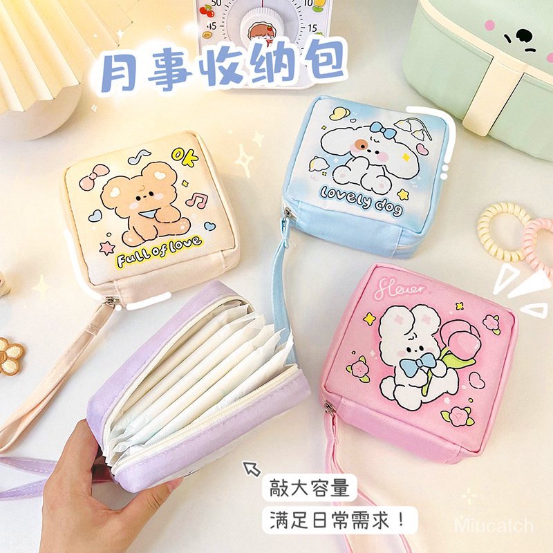 Túi Đựng Băng Vệ Sinh Cỡ Lớn Họa Tiết Hoạt Hình Xinh Xắn