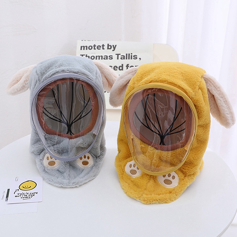 Bbyter trẻ em thời trang mùa đông ấm áp earflap earmuff beanies mũ phụ nữ chống gió dễ thương sang trọng gấu tai mặt nạ mũ