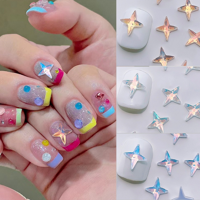 UR Sugar20 cái / túi nail art charm 3d auroras jelly star trang trí móng tay diy