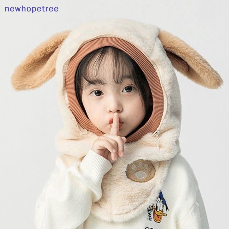 Nuvn Mũ Trùm Đầu Kèm Khẩu Trang Dày Dặn Chống Gió Giữ Ấm Mùa Đông Cho Bé