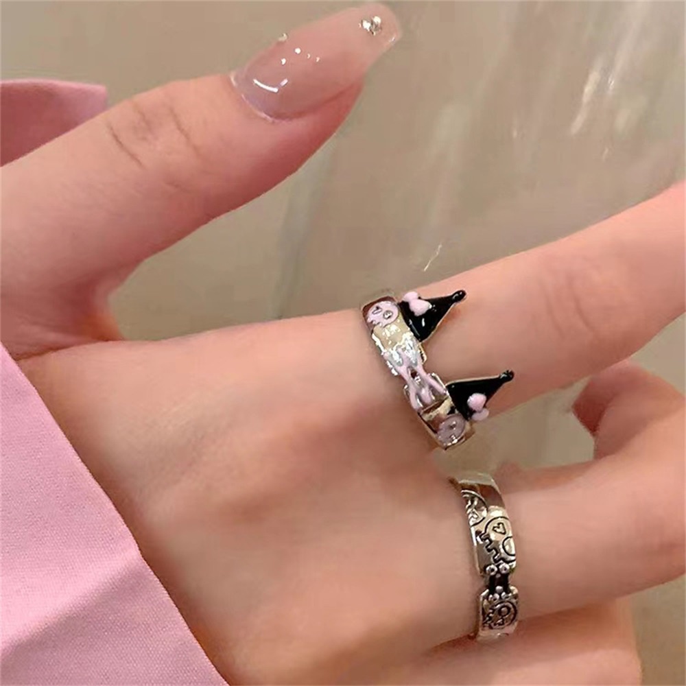 Nhẫn nữ kuromi baku nhẫn cặp đôi 2023 nhẫn mới thời trang nhẫn mở nhẫn quà tặng sinh viên