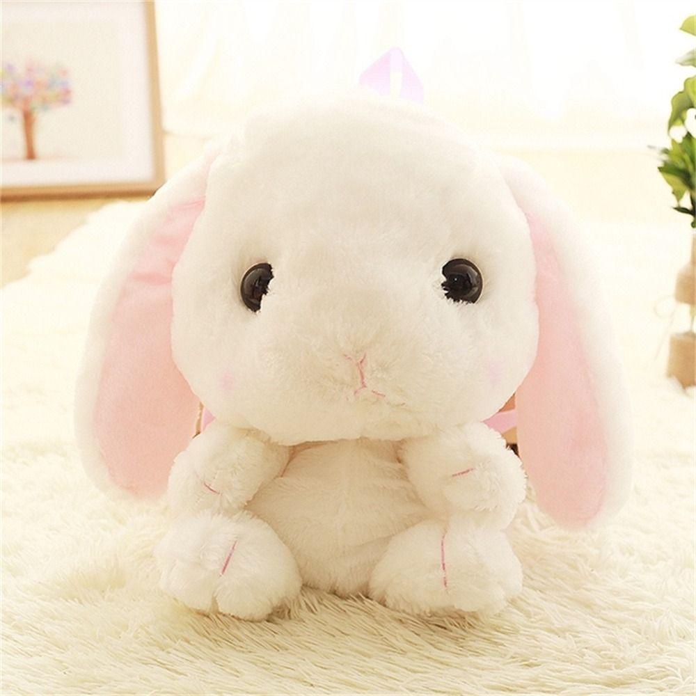 Mmluck rabbit plush bag, long ear plush toy bunny backpack, kawaii backpack messenger túi mềm ví tiền xu nhồi bông quà tặng cô gái