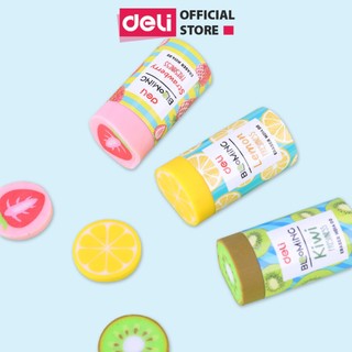 Gôm Tẩy 2B Deli Hình Hoa Quả Dễ Thương Kiwi, Dâu, Chanh - Tẩy Sạch Ít Vụn Tẩy - Trẻ Nhỏ, Học Sinh