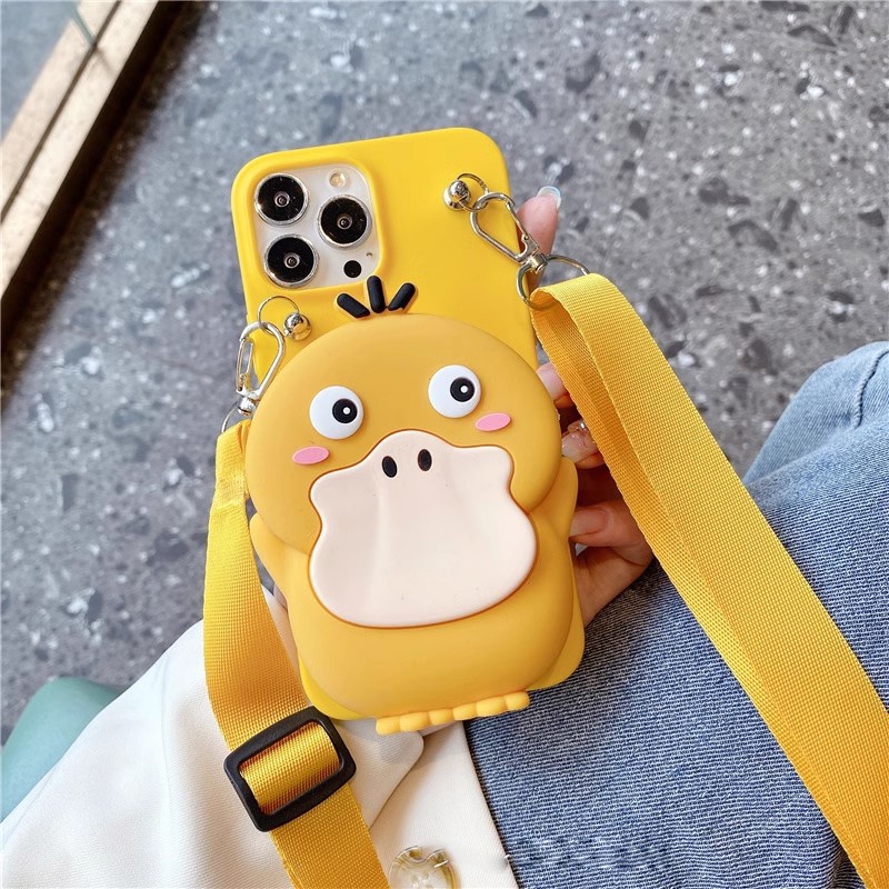 Oppo A16K A78 A77 A52 A72 A92 A54 A15 A35 A15S A53 A73 A93 A5 A9 A8 A31 A7 A12 A5S 2020 F9 Reno 4Z 3 7 8 T Find X6 X5 X3 Pro cartoon duck vỏ điện thoại mềm chân đế giá đỡ dây buộc chuỗi ốp lưng vỏ mềm