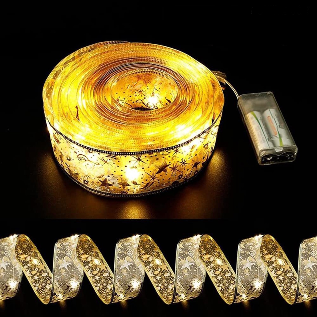 ☃1m / 2m led christmas ribbon bronzing double-sided powered siêu sáng ấm áp / ánh sáng đầy màu sắc xmas chuỗi trang trí ngoài trời trong nhà