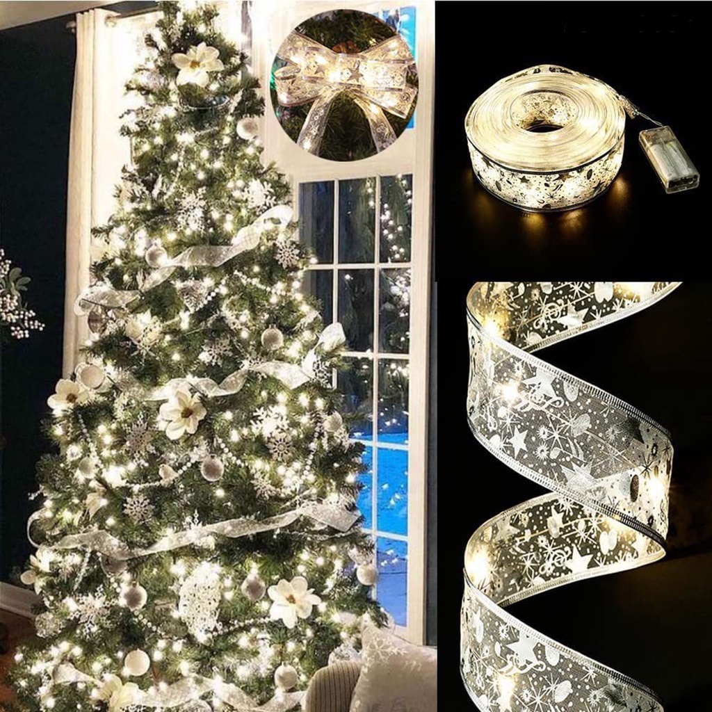 ☃1m / 2m led christmas ribbon bronzing double-sided powered siêu sáng ấm áp / ánh sáng đầy màu sắc xmas chuỗi trang trí ngoài trời trong nhà