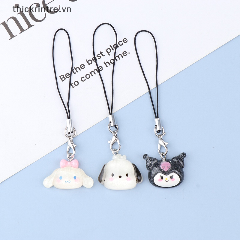 Thi kawaii kuromi dây buộc my melody cinnamoroll sinh viên vẻ đẹp vỏ điện thoại ba lô búp bê mặt dây chuyền charm toy girls quà tặng vn
