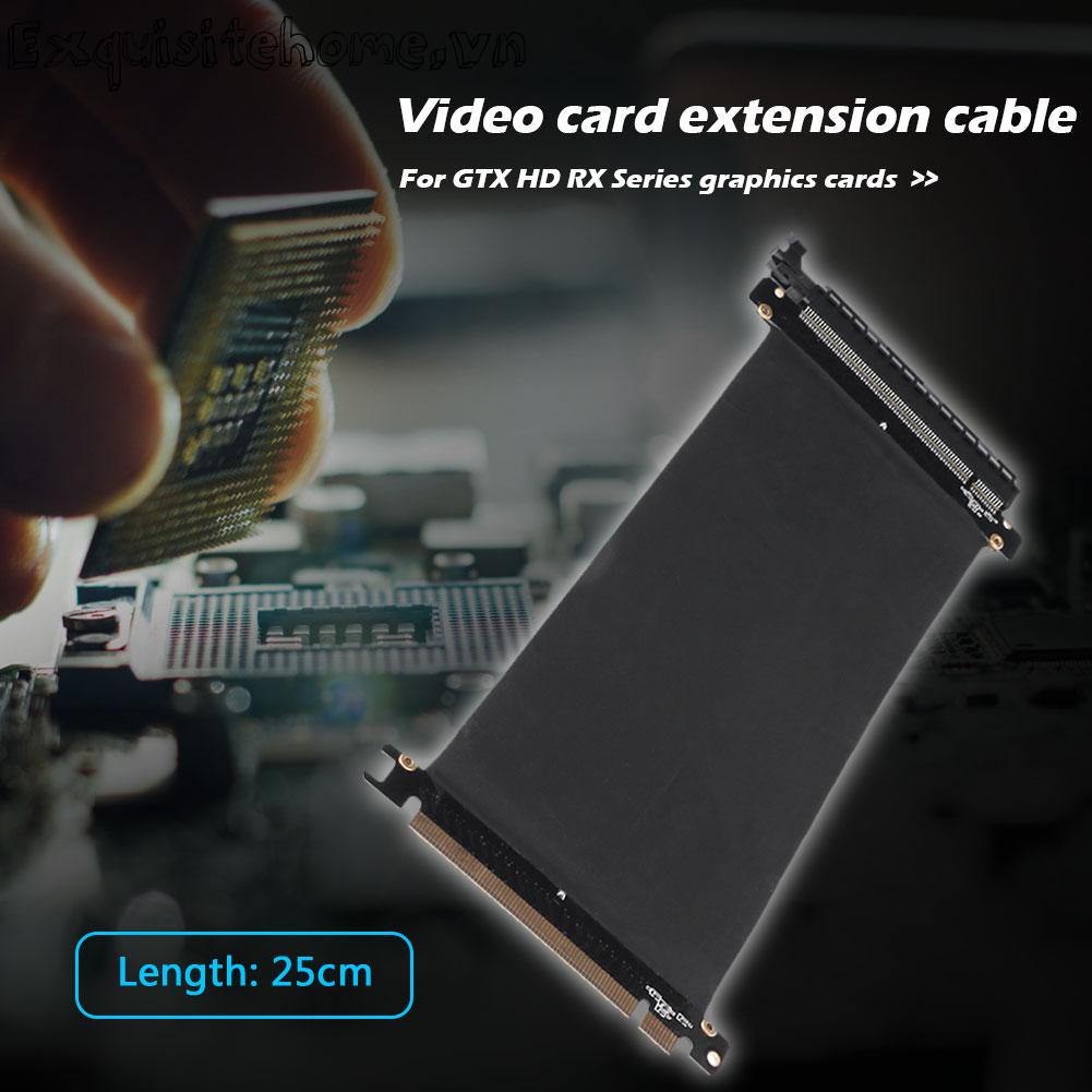 Cáp mở rộng pcie 3.0 16x 180 độ pcie 16x đến 16x thẻ riser linh hoạt