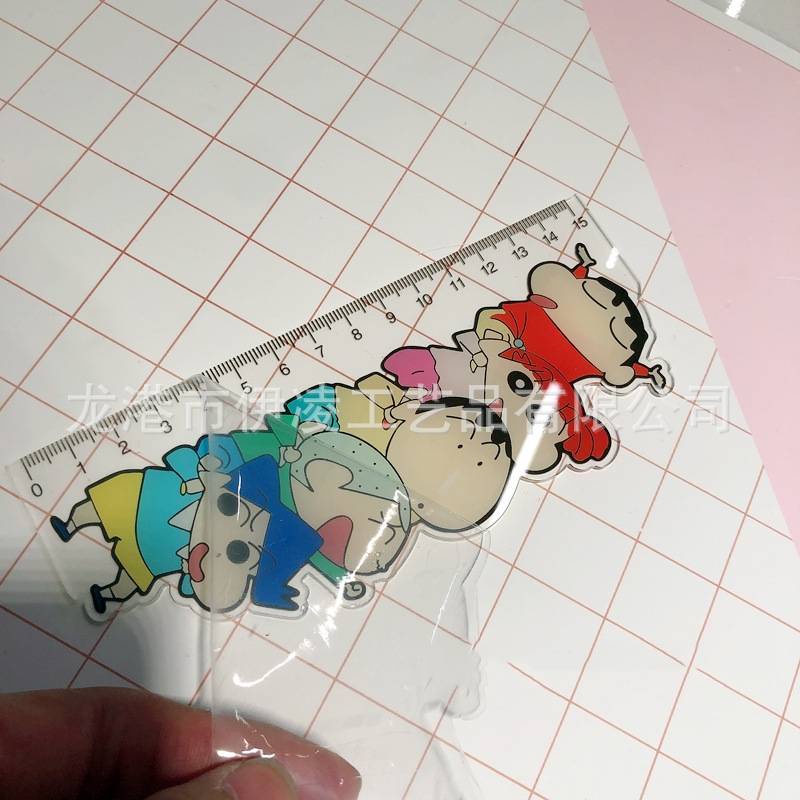 Ere1 15cm crayon shin-chan thước kẻ cá tính sáng tạo acrylic cao trong suốt phim hoạt hình văn phòng phẩm dễ thương cho học sinh