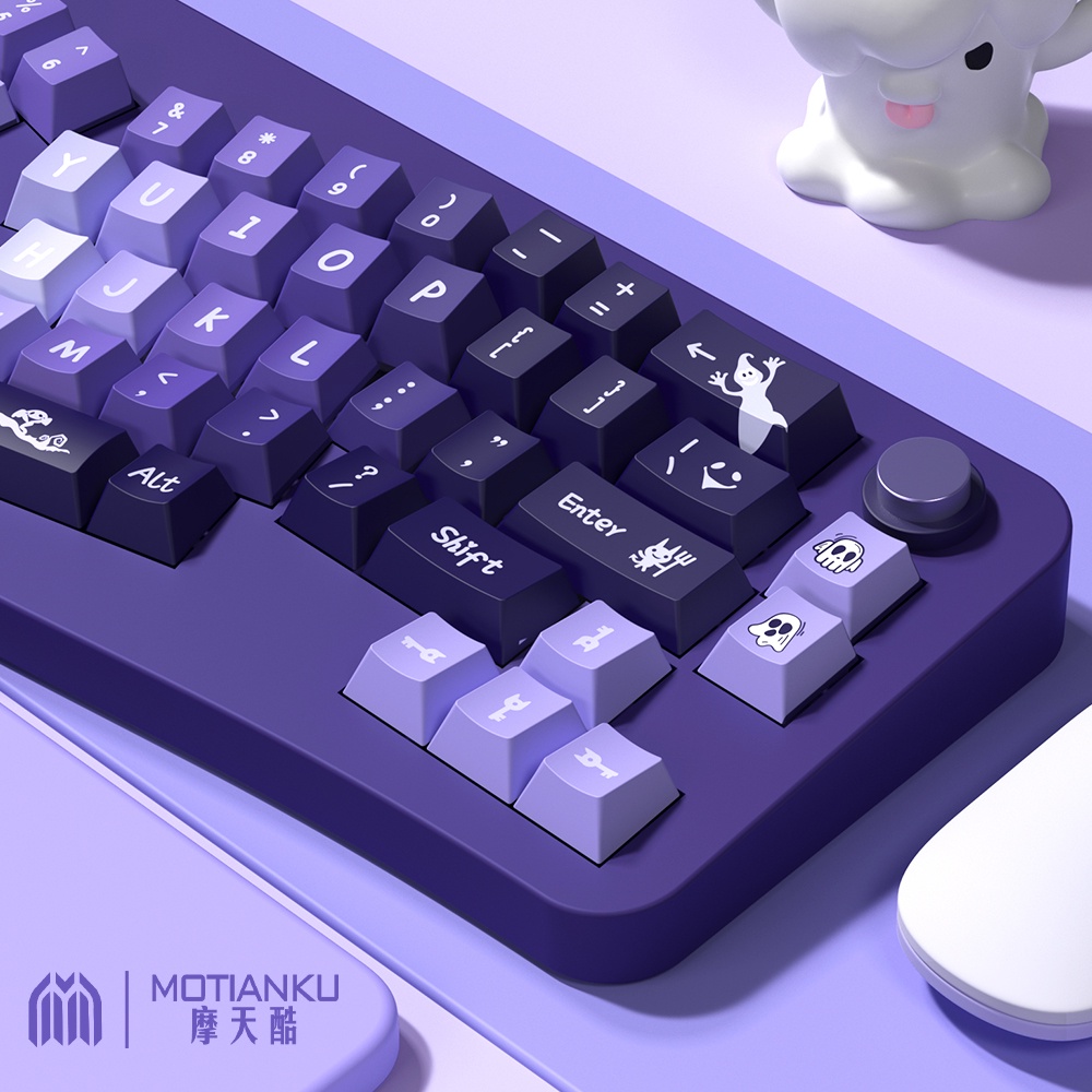 Crybaby purple gradient keycaps cherry profile pbt cho bàn phím cơ iso 61 64 68 75 80 81 82 83 84 87 98 104 108
