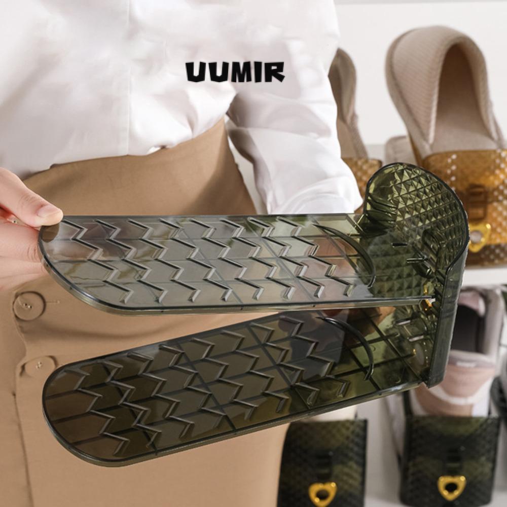 UUMIR Giá để giày có thể điều chỉnh, màu sắc đồng nhất tiết kiệm không gian lưu trữ giày hai lớp, có thể điều chỉnh hai lớp bền tổ chức gia đình