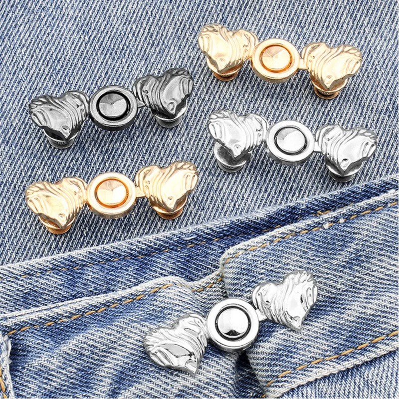 Có thể tháo rời thắt lưng thắt lưng nút kim loại ngọt ngào tình yêu trái tim quần jean ôm eo may-miễn phí khóa có thể điều chỉnh phụ kiện quần áo