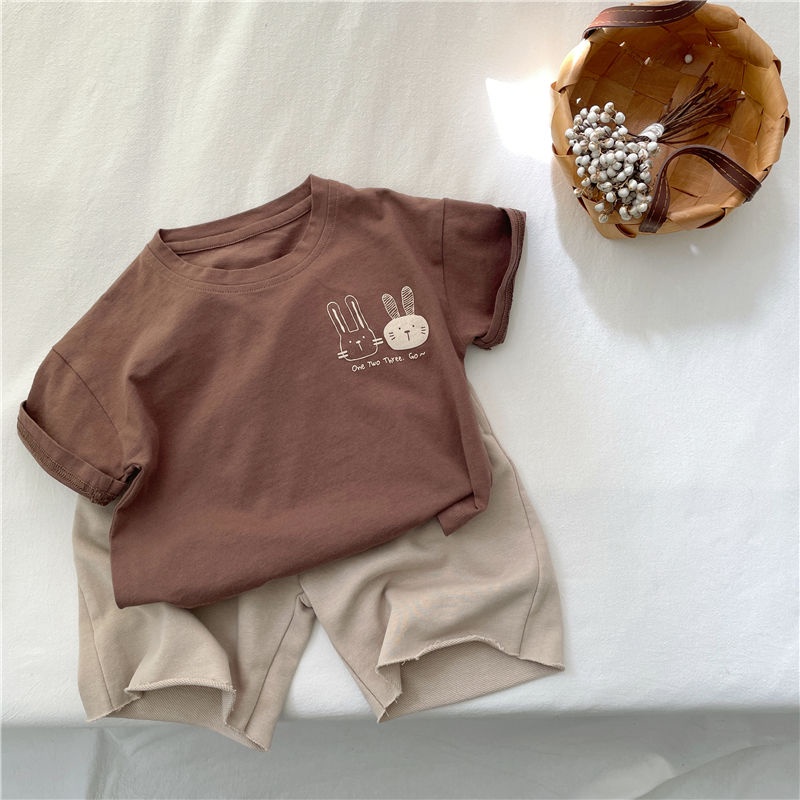 Áo Thun Cotton Mỏng Tay Ngắn Màu Trơn Cổ Tròn Thời Trang Mùa Hè 2023 Mới Cho Bé