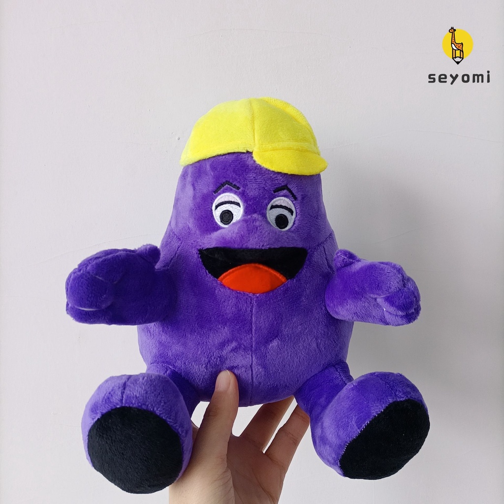 Grimace shake mũ vàng búp bê sang trọng động vật nhồi bông mềm plushie đồ chơi dễ thương phim hoạt hình búp bê trang trí phòng cho trẻ em quà tặng brithday