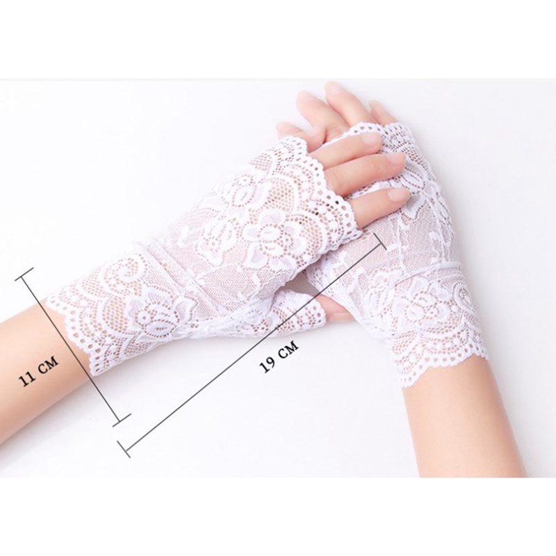 Thời trang ngón tay găng tay ren gợi cảm dành cho nữ găng tay lưới cá nửa ngón