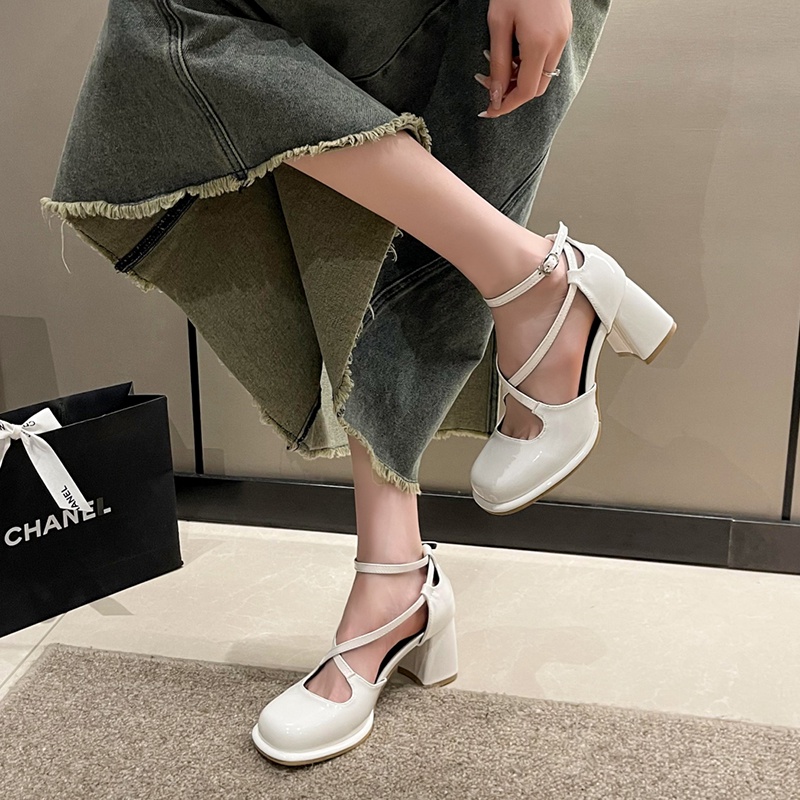 Giày Cao Gót Da Bóng Phong Cách Lolita Thời Trang Mùa Hè 2023