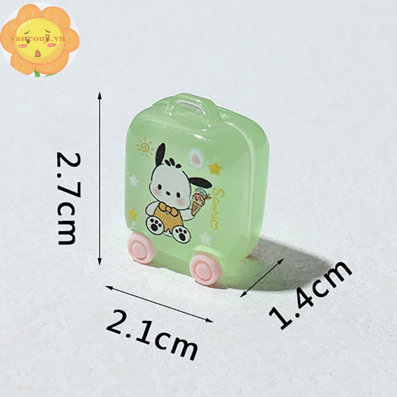 Vastji 1pc phim hoạt hình dễ thương mini vali phát sáng mô hình nhựa trang trí nhà búp bê phụ kiện vn