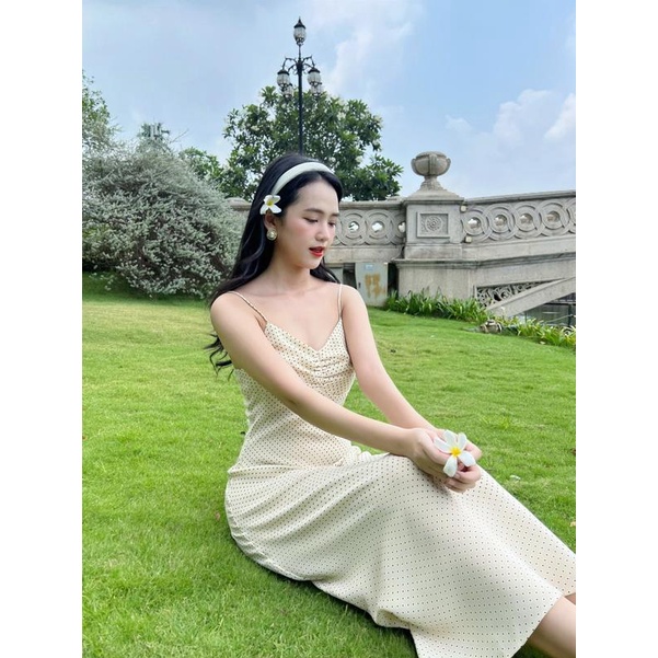 Váy 2 Dây nhún ngực Bằng Lụa Mát Họa Tiết Hoa NHí Phong Cách Mới Thời Trang Mùa Hè Ngọt Ngào