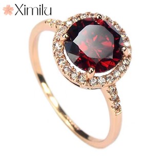 Nhẫn Đính Đá Hồng Ngọc Hồng Sang Trọng