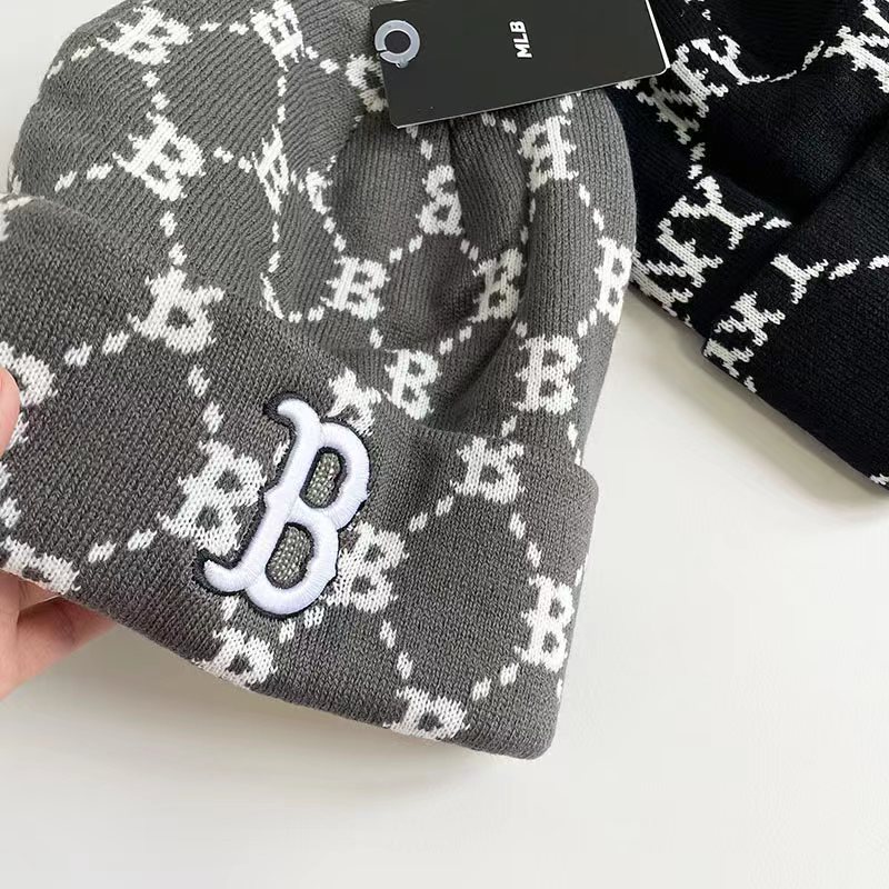 Thời trang mùa đông phụ nữ đàn ông ny b beanies mũ dệt kim mùa thu nữ mũ bonnet unisex mũ ấm