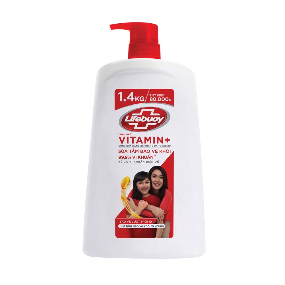 Sữa tắm LIFEBUOY chăm sóc da/ bảo vệ vượt trội chai 1.4kg
