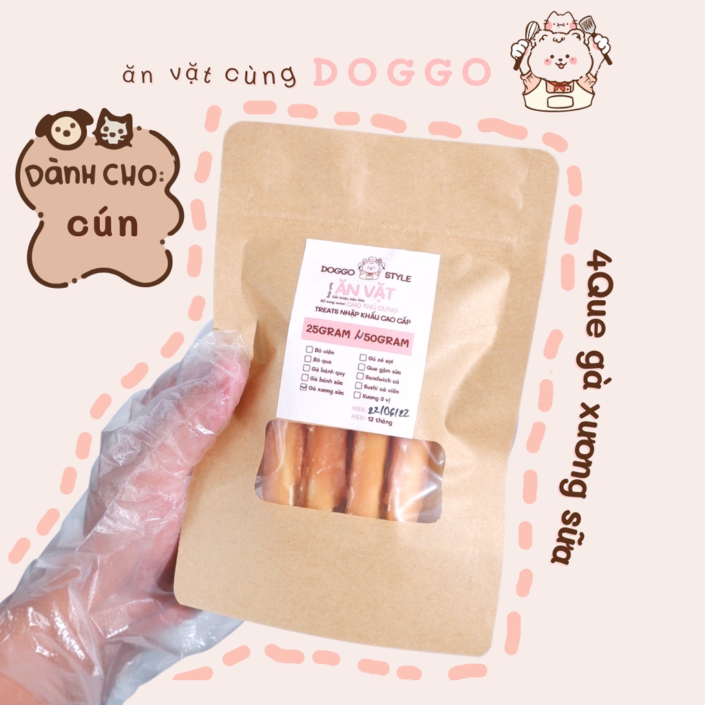 Thức Ăn Treat Bánh Thưởng Cho Chó Gà Bọc Xương Sữa Giúp Sạch Răng Cung Cấp Protein Canxi Chống Hôi Miệng Sạch Răng