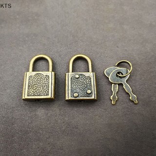 Kts mini retro padlock cho notepad diary hộp hành lý nhỏ khóa với chìa khóa bộ kt