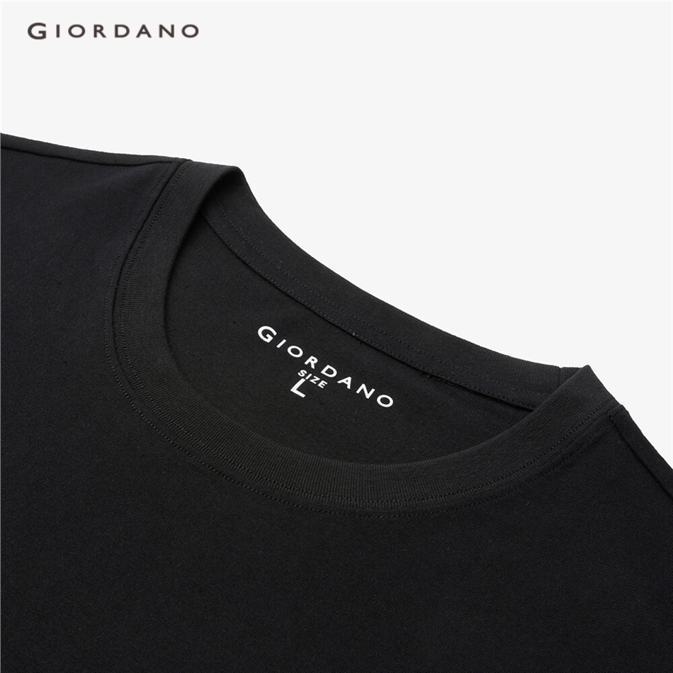 Áo thun GIORDANO 13093790 cotton dài tay thêu họa tiết thời trang dành cho nam