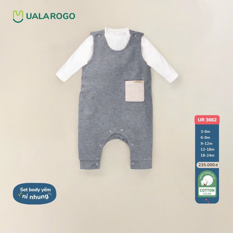 UALAROGO - Set yếm nỉ nhung cho bé