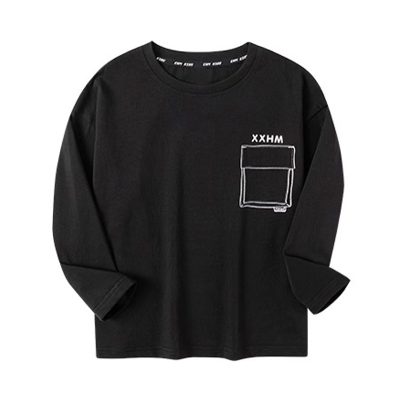 Bé trai t-shirt dài tay áo sơ mi trẻ em mới đáy áo sơ mi cotton tops trung và lớn quần áo trẻ em bé trai quần áo mùa thu